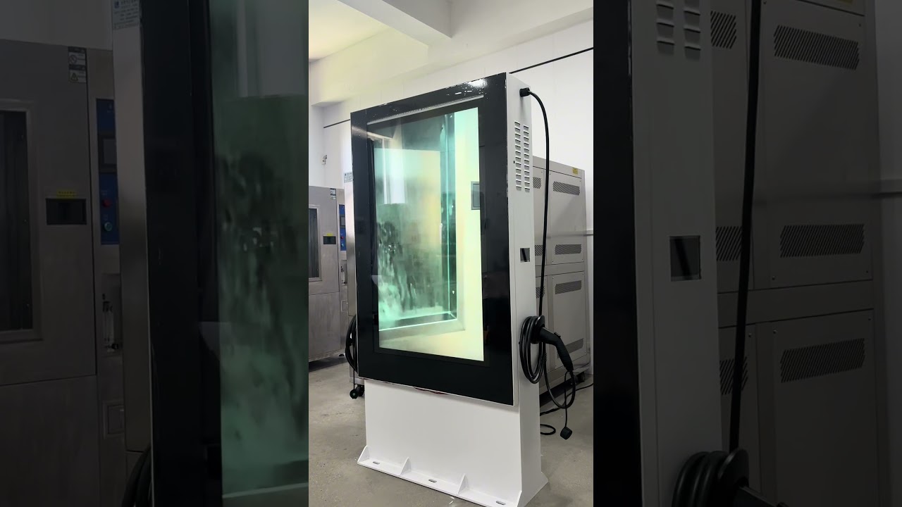 55 inch Advertising Screen EV Charging Post #ev charger