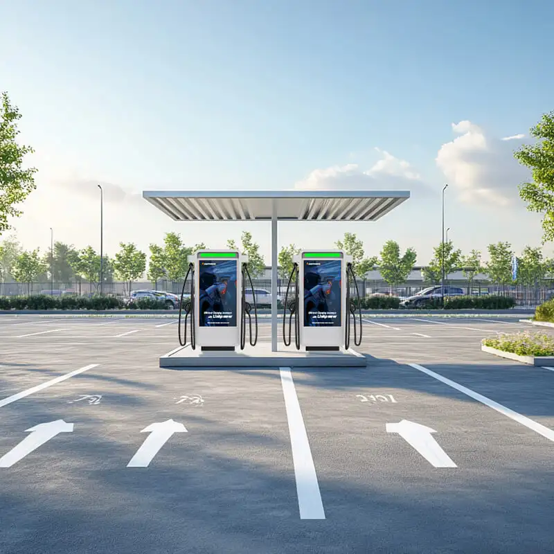 EV charger with digital advertising screen
